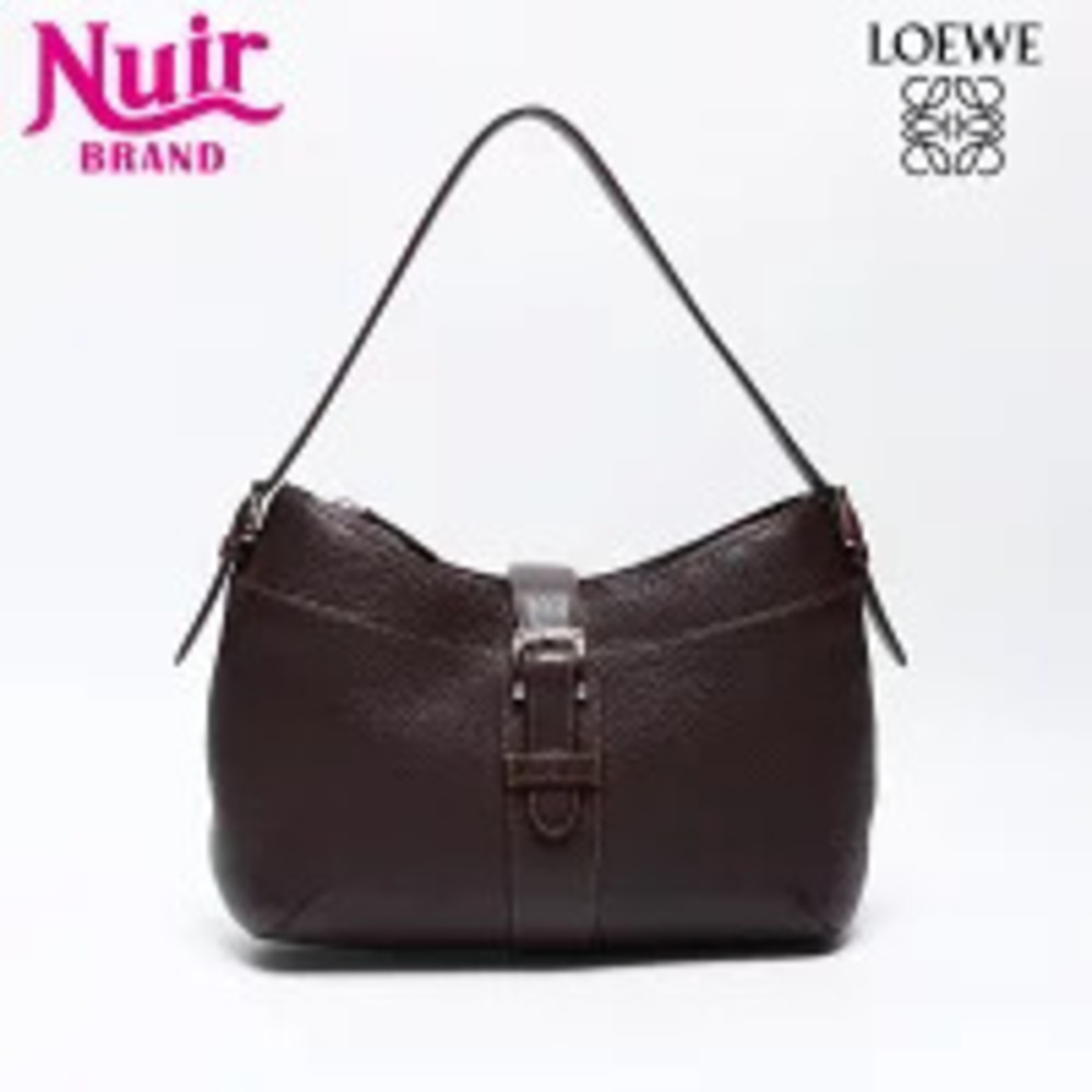 Loewe Leather One Shoulder Hobo Bag Brown